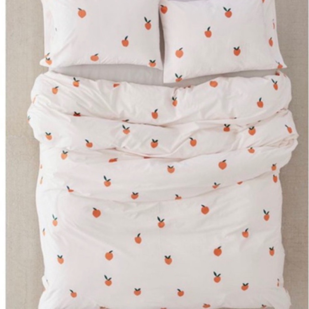Pink peaches twin xl duvet set